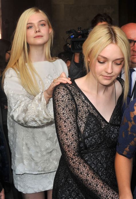 Dakota Fanning Wearing Black See Through Dress At Louis Vuitton Spring 2014 Fash Porn Pictures