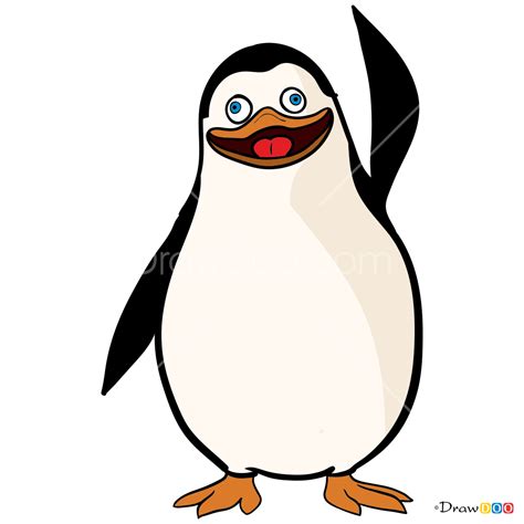 How To Draw Private Waving Penguins