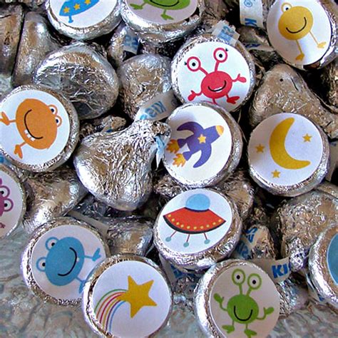 Outer Space Party Candy Labels Chocolate Kiss Candy Etsy