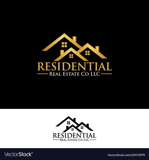 Real Estate Residential Logo Icon Graphic Design Vector Image