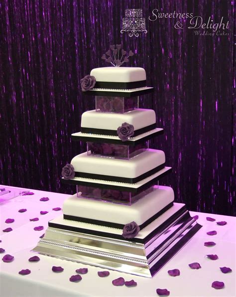 Purple Petals Wedding Cake