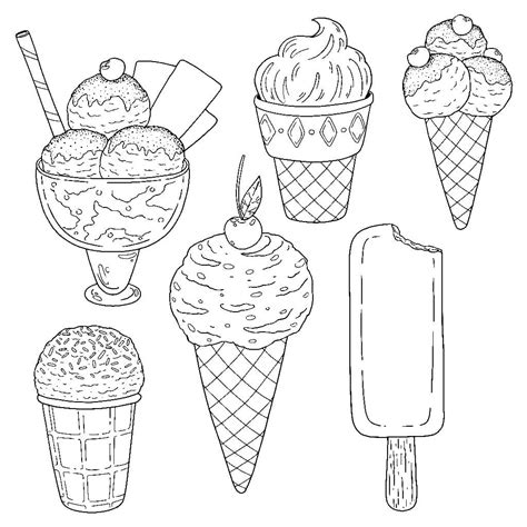 Ausmalbilder kawaii eis