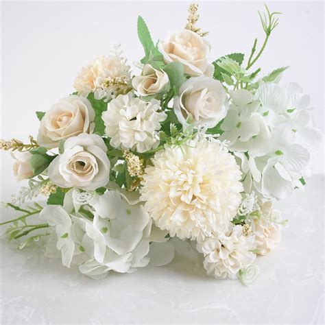beautiful artificial silk fake flowers wedding valentines bouquet bridal decor