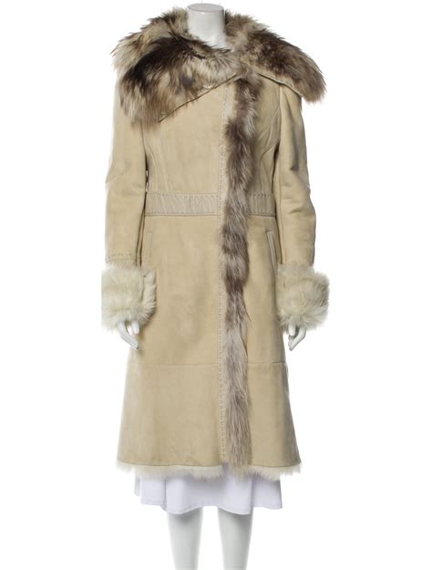 Emanuel Ungaro Vintage 2000s Fur Coat Neutrals Coats Clothing