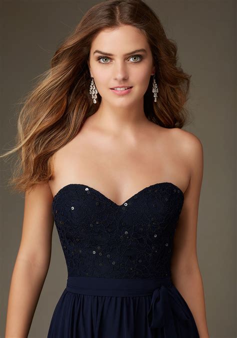 Beaded Lace Bridesmaid Dress With A Sweetheart Neckline Designed By Madeline Gardner Shown In