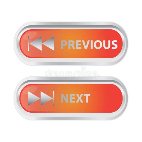 Next And Previous Buttons Stock Vector Illustration Of Button 36689755