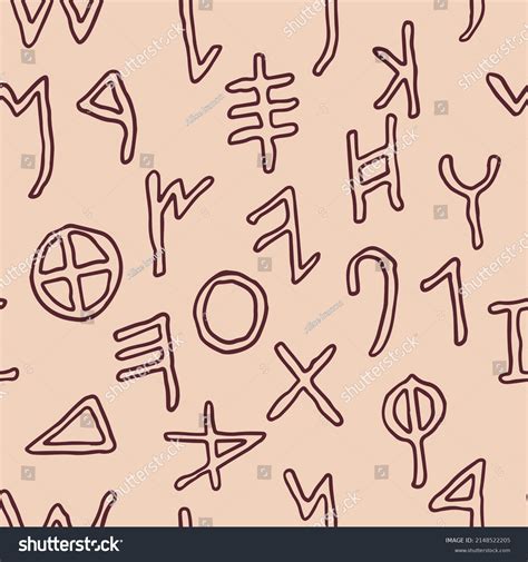 Ancient Phoenician Alphabet Seamless Ornament Royalty Free Stock Vector Avopix Com