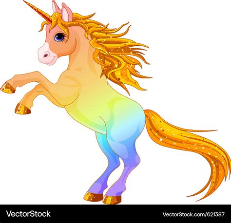 Cartoon Rainbow Colored Unicorn Royalty Free Vector Image