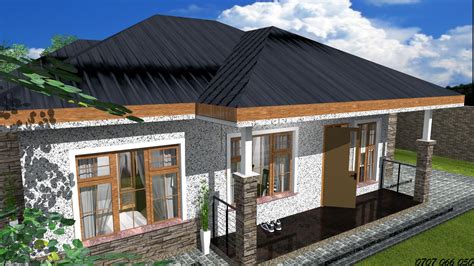 Three Bedroom Bungalow House Design In Kenya 3d