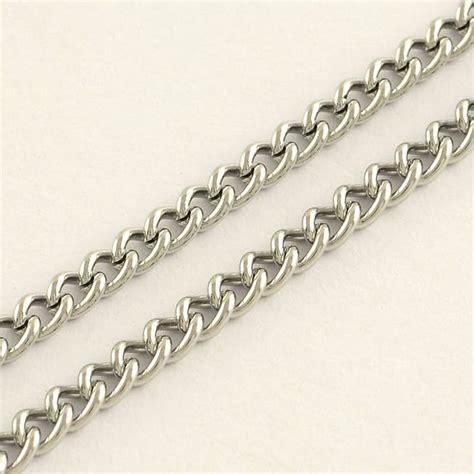 Stainless Steel Curb Chain 4 Mm X 3 Mm X 2 Mm 10 Metre Roll Etsy Uk