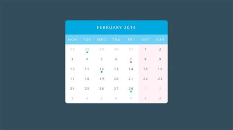 20 Best Free Html Css Calendars For Websites And Applications