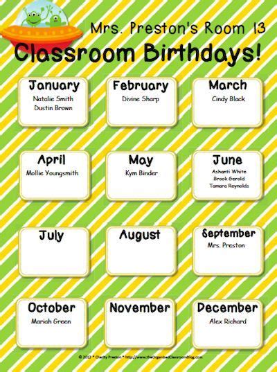 Student Birthdays Classroom Freebies Classroom Birthday