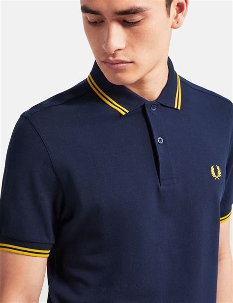 Fred Perry Twin Tipped Polo Shirt Carbon Blue Urban Excess