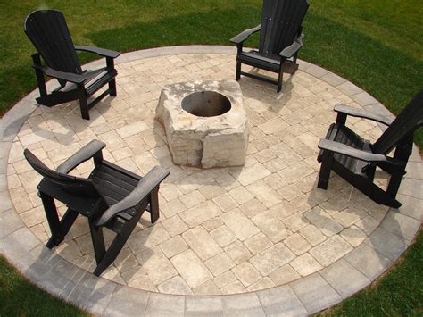 Fire Pit Area With A Natural Stone Core Drilled And Steel Lined
