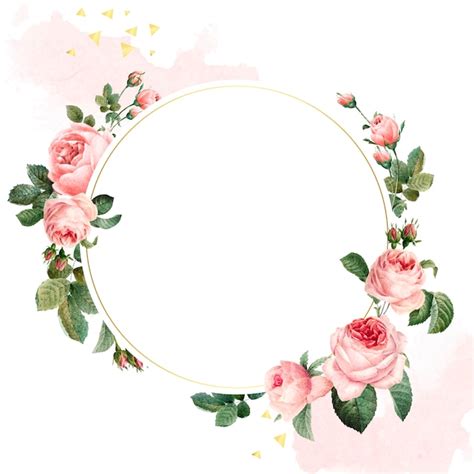 Cadre Rose Png Marco Redondo Png Round Frame Png Border Bulat Png The