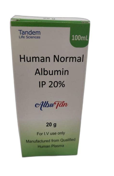 ip 20 human normal albumin 20 100 ml tandem life sciences at rs 8000 box in hyderabad