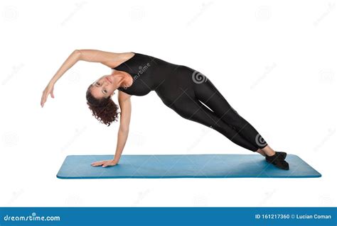 Side Bend Pilates Stock Photo Image Of Middle Exercising 161217360