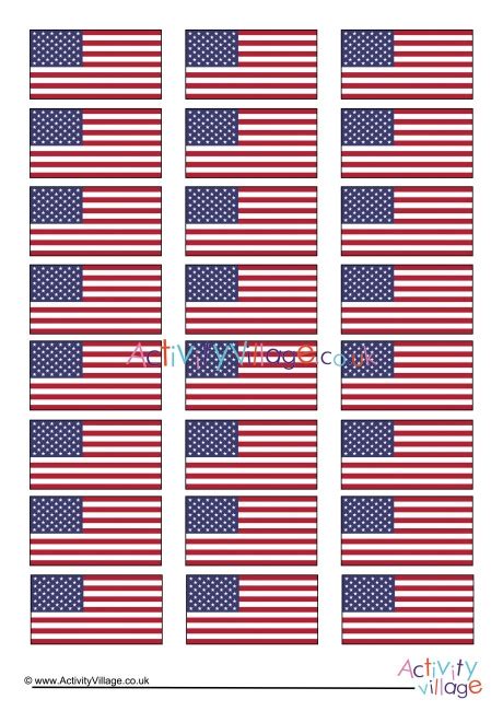 United States Mini Flags Printable