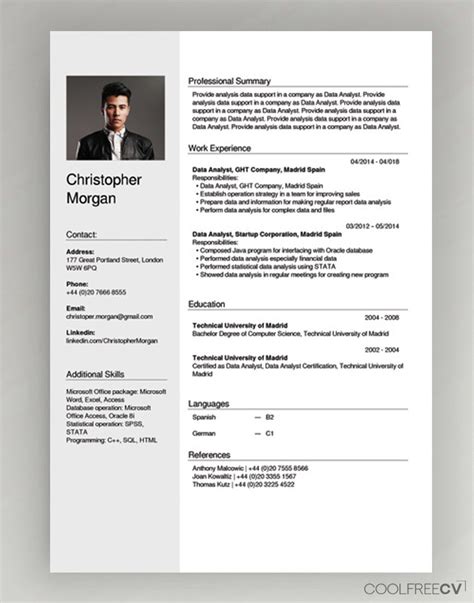 Use one of our free resume templates for word and get one step closer to the perfect job application. Free CV Creator Maker / Resume Online Builder PDF