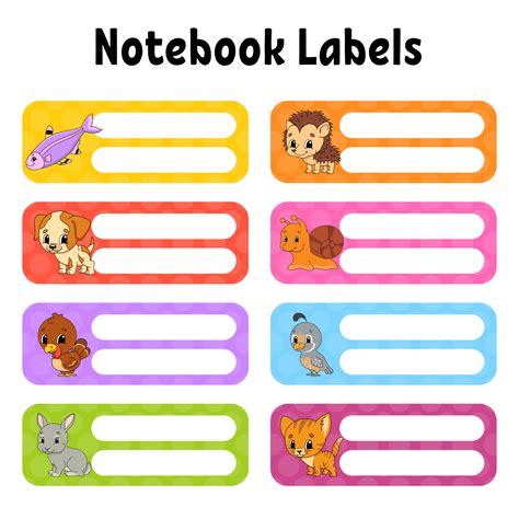 Bright Stickers School Labels For Books And Notebooks Rectangular