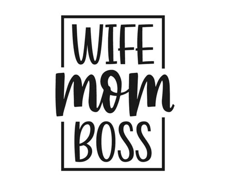 Wall Hangings Dxf Wife Mom Boss T Shirt Design Cut File For Cameo And Cricut Svg Eps Wife Mom