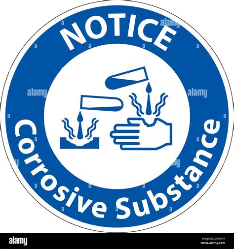 Notice Sign Corrosive Substance On White Background Stock Vector Image