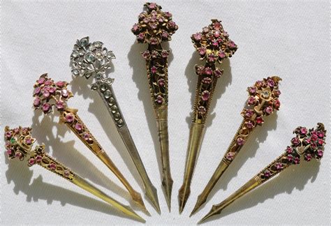 Rare Collection Of Antique Hairpins From Ceylon Only 5 Pins Left Late 19th Early 20th