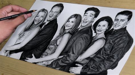 Drawing The Cast Of Friends Using Graphite Pencils Youtube