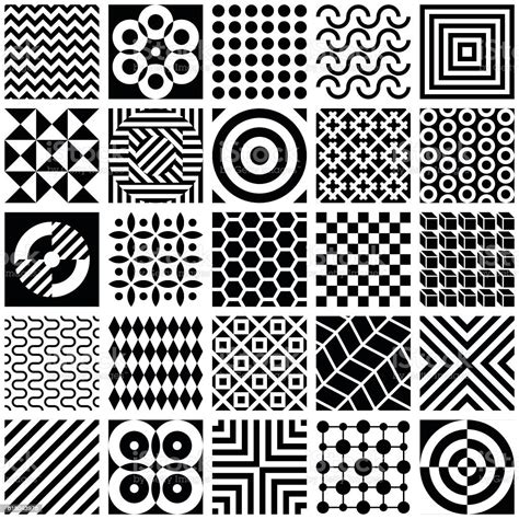 Black And White Geometric Patterns Stock Illustration Download Image