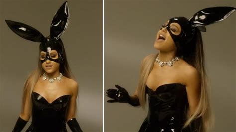 Ariana Grande Puts On A Raunchy Display In Pvc Bunny Outfit Scoopnest