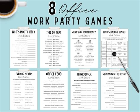 Office Party Games Work Party Games Staff Games Team Etsy Office