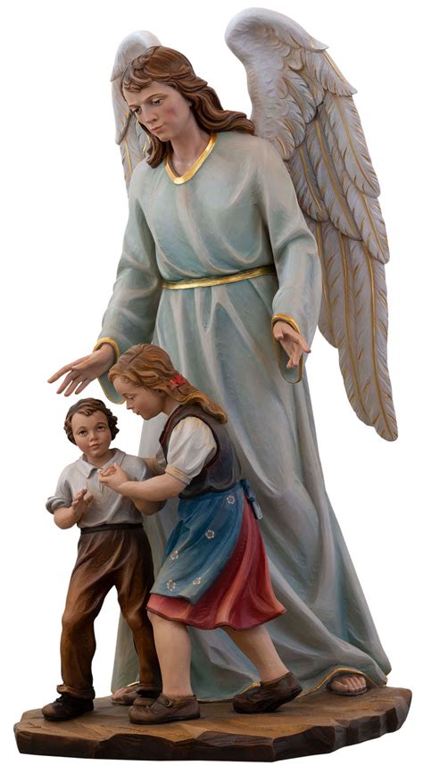 Guardian Angel With Children Statue Demetz