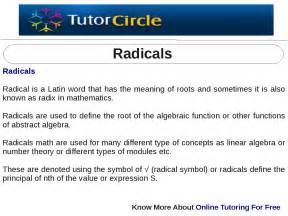 Radicals By Tutorcircle Team Issuu