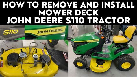 How To Remove Mower Deck John Deere S110 Youtube