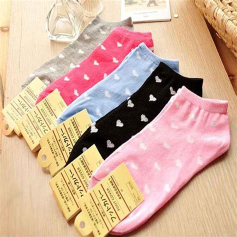 Laamei 2019 New Fashion Comfortable Sock For Female Candy Color Cute Socks Small Heart Boat
