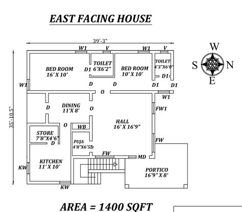 East Facing House Plan As Per Vastu Shastra Cadbull Designinte Com