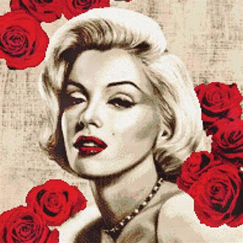 Full Square Diamond Diamond Painting Roses Marilyn Monroe 5D DIY