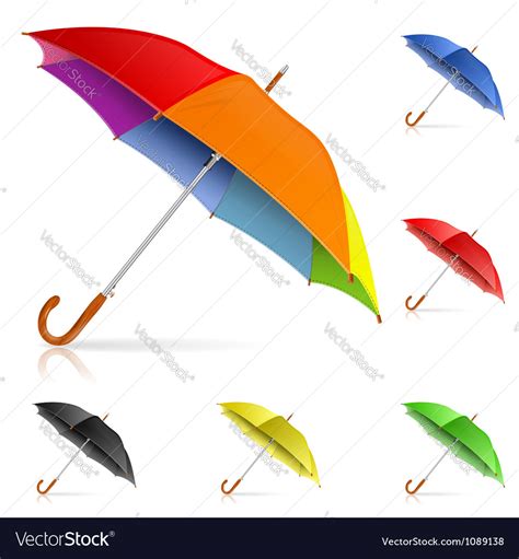 Set Umbrellas Royalty Free Vector Image Vectorstock