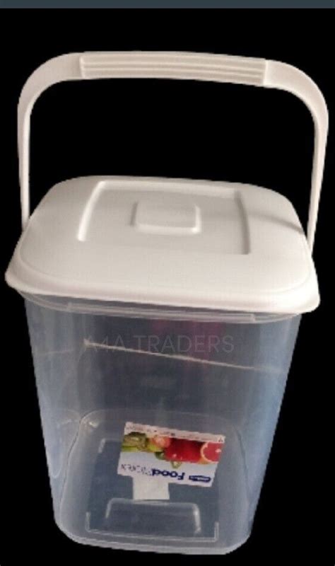 Whitefurze Plastic Canister Food Storage Storer With Handle10 Ltr Ebay