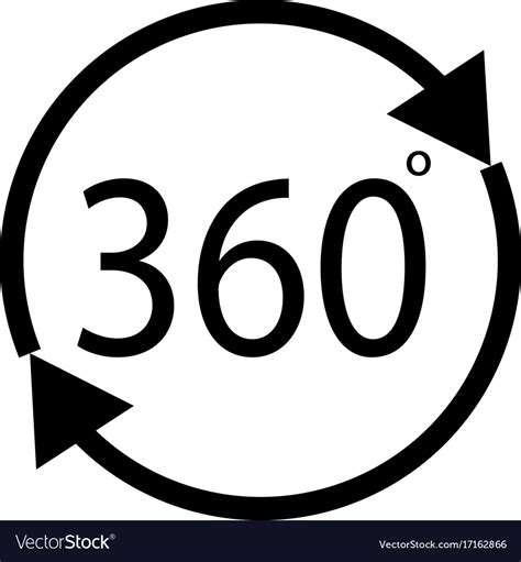 Rotate 360 Degrees Icon On White Background Vector Image