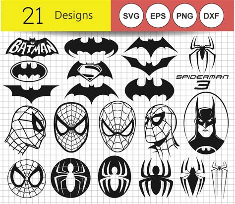 Batman Spiderman SVG Clipart Printable Vinyl/ Stickercut | Etsy India