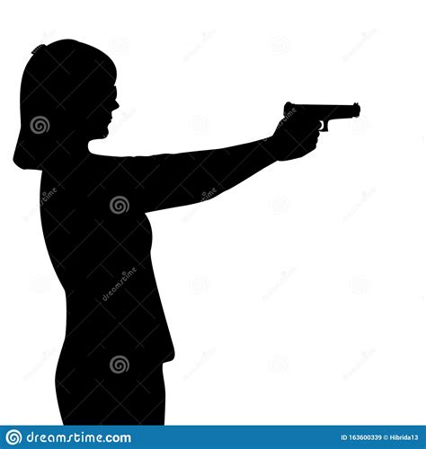 Woman Gun Silhouette Stock Illustrations 356 Woman Gun Silhouette