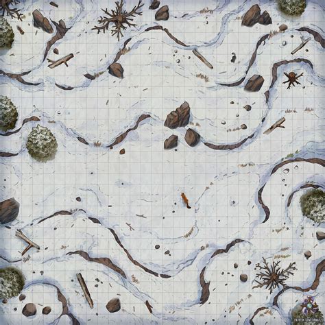 Snowy Plains Battle Map 30x30 Rdndmaps