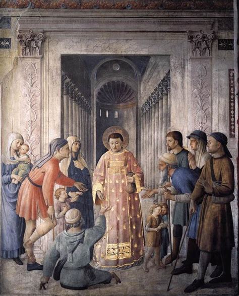 Paintings Reproductions St Lawrence Distributing Alms By Fra Angelico