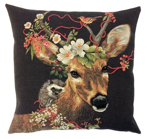 deer and hedgehog european belgian tapestry throw pillow cases decorative pillow covers