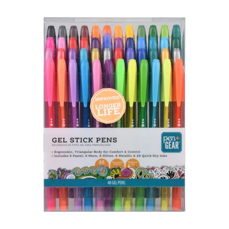 Pen Gear Gel Stick Pens Medium Point 07 Mm Assorted Colors 48 407