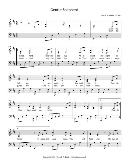 Gentle Shepherd Sheet Music Everall A Peele Piano Vocal Guitar