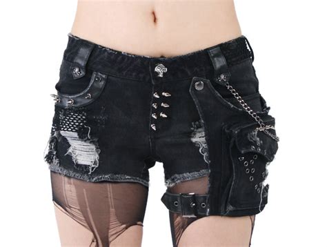 punk rave black high waist gothic trousers k 127