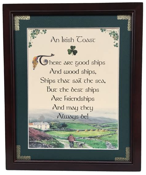 Irish Toast There Are Good Ships 8x10 Framed Blessing