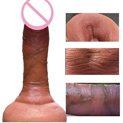 Dildo Realistic Huge Testis Soft Silicone Penis G Spot Stimulate Skin